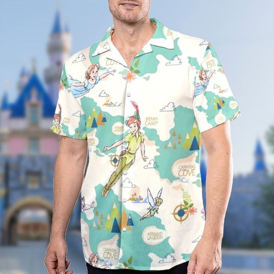 Peter Pan And Wendy Hawaii Shirt, Fairy And Friends Button Up Shirt, Peter Pan Hawaiian Shirt Gift, Cartoon 3D All Over Print Shirt