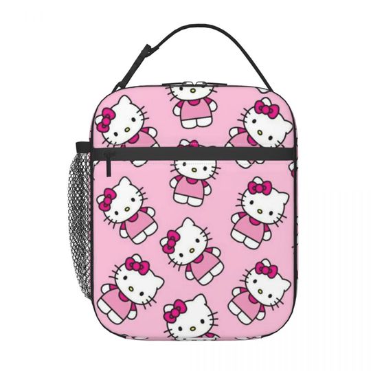 Hello Kitty Portable Lunch Boxes Women Multifunction Cartoon Thermal Cooler Food Insulated Lunch Bag Kids School Children