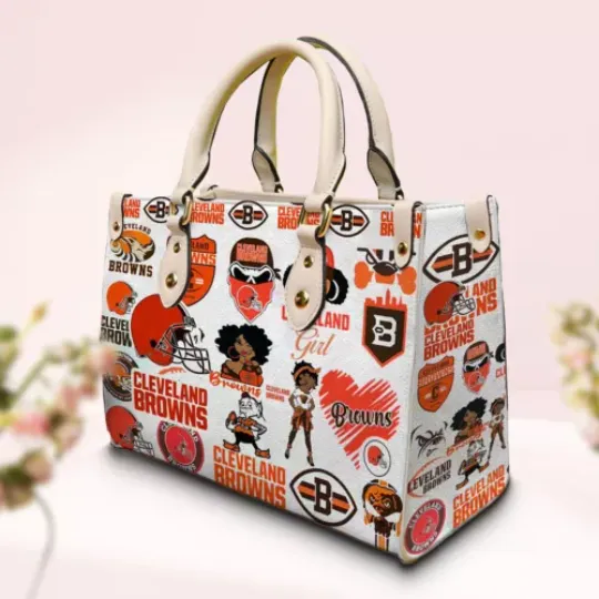 Cleveland Browns Women Leather Hand Bag Fan-made Leather Bag Fans Gift