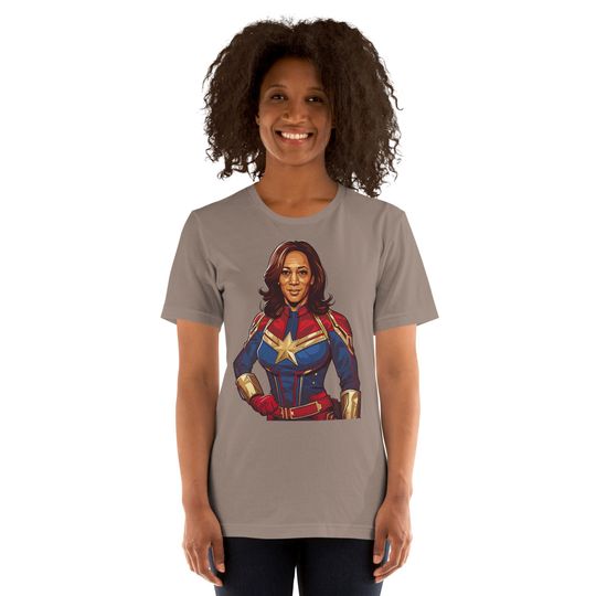 Captain Marvel Kamala Harris T-Shirt - Superhero Graphic Tee, Unique Political Art Gift
