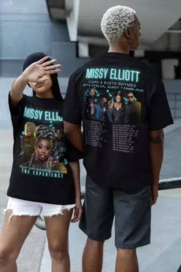 Missy Elliott Double Sided Shirt, Music Tour Shirt, Music Merch for Fans, Gift for Fans, Music Short Sleeved Shirt