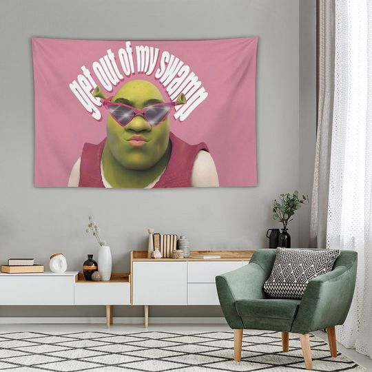 Pink Get Out Of My Swamp Tapestry Funny Meme Tapestries Wall Hanging College Dormitory Decoration