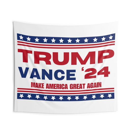 Trump Vance 2024 Indoor Wall Tapestries Political Wall Hanging Republican Gift MAGA Election Tapestry