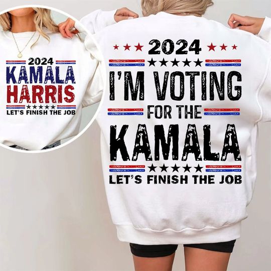 Kamala Harris Let's Finish The Job Shirt , Kamala Harris President 2024 Shirt, Women's Power Komma la Shirt, Election 2024