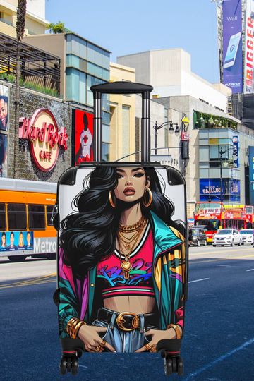 Rihanna travel suitcase, airplane luggage, America luggage, American style suitcase, unique suitcase 2024, Rihanna cabin suitcase, fan gift