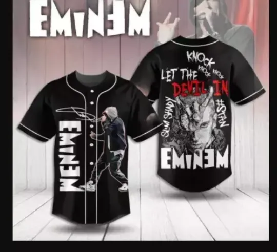Eminem Let The Devil In Baseball Jersey | Music Tour Outfit | Summer Streetwear For Unisex