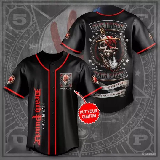 Five Finger Death Punch I Saw The Devil Personalized Baseball Jersey | Music Tour Outfit | Summer Streetwear For Unisex