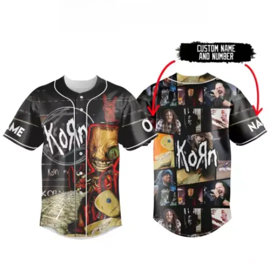 Korn All Best Image Of The Band Personalized Baseball Jersey | Music Tour Outfit | Summer Streetwear For Unisex