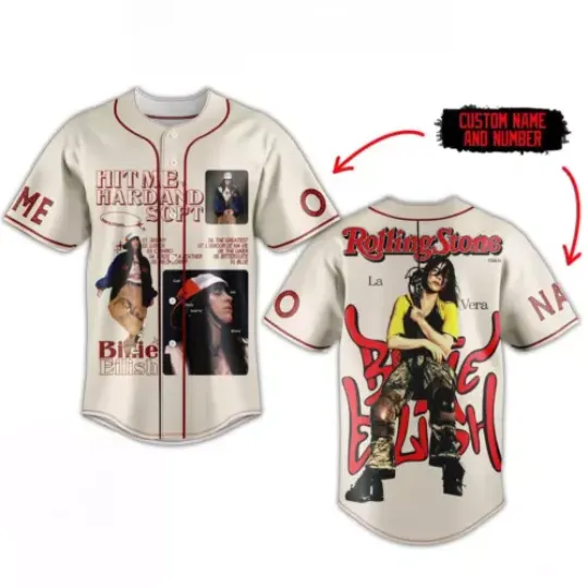 Billiee Eilishh La Vera Rolling Stone Personalized Baseball Jersey | Music Tour Outfit | Summer Streetwear For Unisex