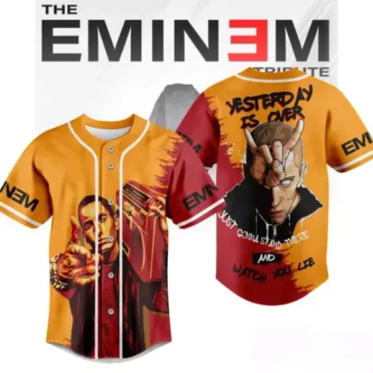 Eminem Yesterday Is Over And Watch You Lie Baseball Jersey | Music Tour Outfit | Summer Streetwear For Unisex
