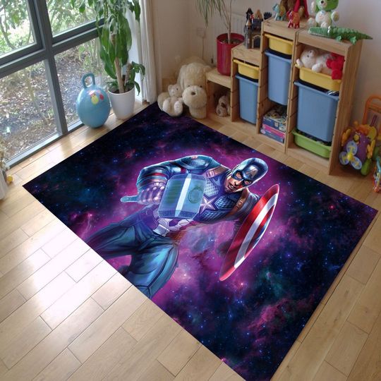 Captain America Rug, Kids Rug, Non Slip Rug, Colorful Rug, Home Decor, Carpet, Rugs For Living Room, Rug Runner, Rugarts, Rugs for bedroom