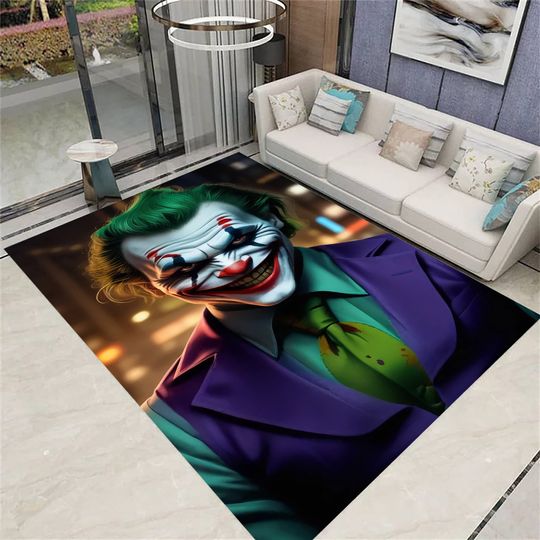 Joker Rug,Crazy Joker&nbsp;Rug,Jocker Themed Rug,Boy Room Decor,Movie Rug,Fan Rug,Joker Movie,Teen's Room Rug,Gift For Her,Joker Art,Cool Rugs