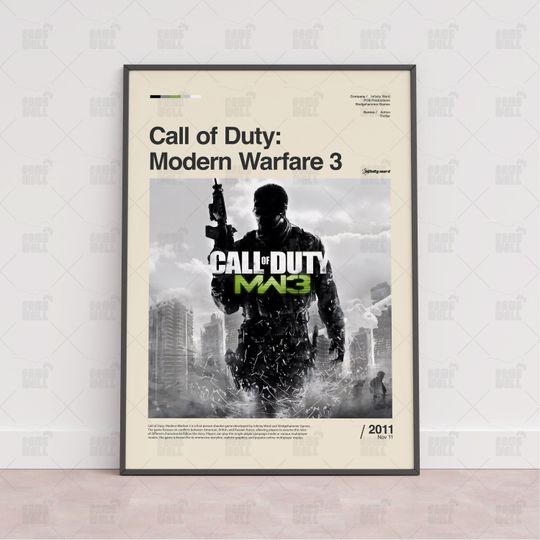 Call of Duty Modern Warfare 3 Poster, Gaming Room Poster, Gaming Wall Poster, Gaming Print Poster, Game Gift, Video Games Poster, Gaming Art
