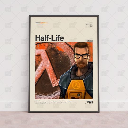 Half-Life Poster, Gaming Room Poster, Gaming Wall Poster, Gaming Print Poster, Game Gift, Video Games Poster, Gaming Wall Art, Custom Game