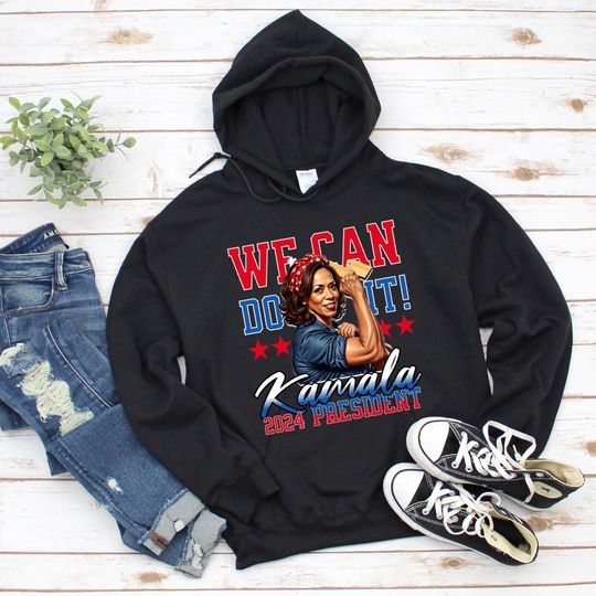 Kamala Harris 2024 Political Election Hoodie Rosie the Riveter President