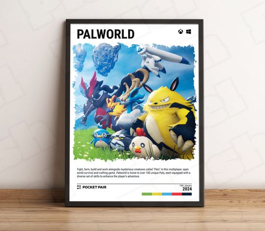 Palworld (2024) Poster - Video Game Wall Art Print - Gaming Gift