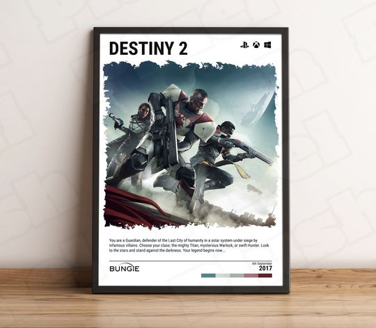 Destiny 2 (2017) Minimalist Poster - Video Game Wall Art Print - Gaming Gift