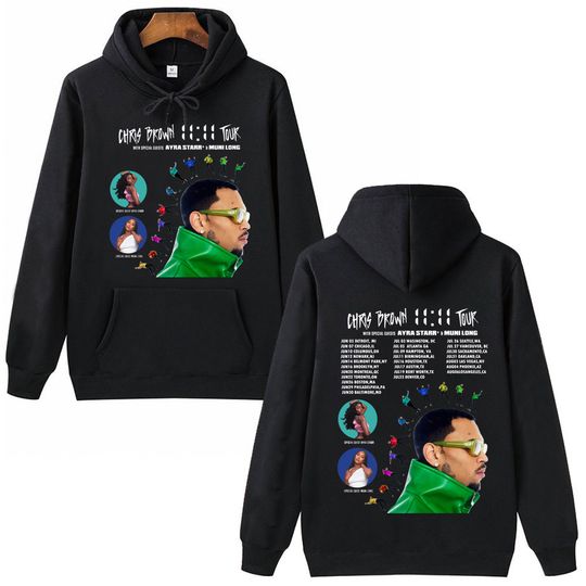 Chris Brown 11:11 Tour 2024 Hoodie, Harajuku Hip Hop Pullover Tops Hoodie, Music Fans Gift