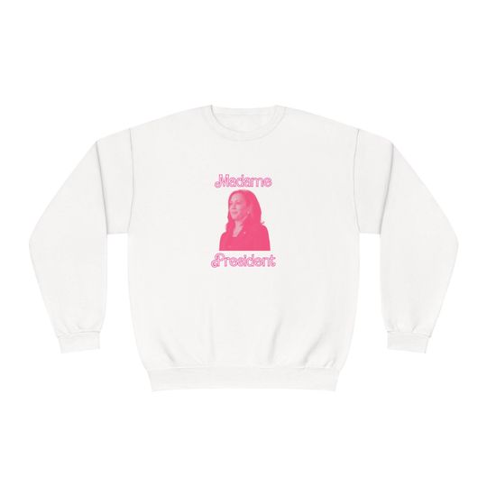 Kamala Harris Barbie Inspired Madame President Unisex NuBlend Crewneck Sweatshirt