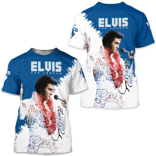 Elvis Presley 3D Printed T-Shirt, The King of Rock