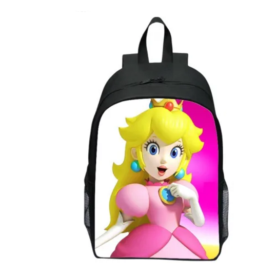 Super Mario Bros Peach Students Backpack, School Shoulder Bag, Back To School Gift