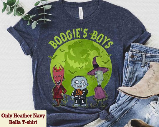 Nightmare Before Christmas Lock Shock Barrel Oogie's Boys Cotton T-shirts, Short Sleeve Tshirt for men, women, Unisex, Vacation Holiday Gift