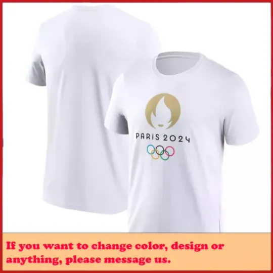 Paris 2024 Summer Olympics Primary Logo T-Shirt | Olympic Cotton Tee | Summer Sport Shirt