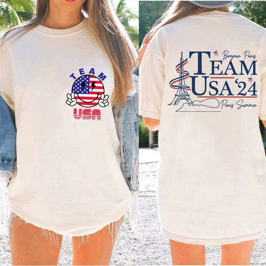 Comfort Colors USA Team Shirt, USA Eiffel Tower T-Shirt, USA 2024 T-Shirt, Paris France Shirt, Paris Games Shirt, Unisex T-Shirt