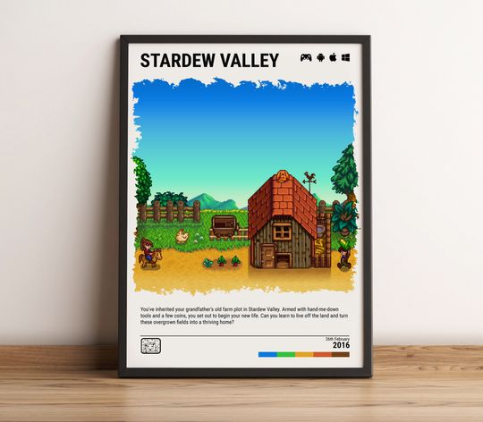 Stardew Valley (2016) Indie Game Poster - Video Game Wall Art Print - Gaming Gift