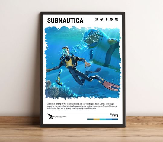 Subnautica (2014) Poster - Video Game Wall Art Print - Gaming Gift