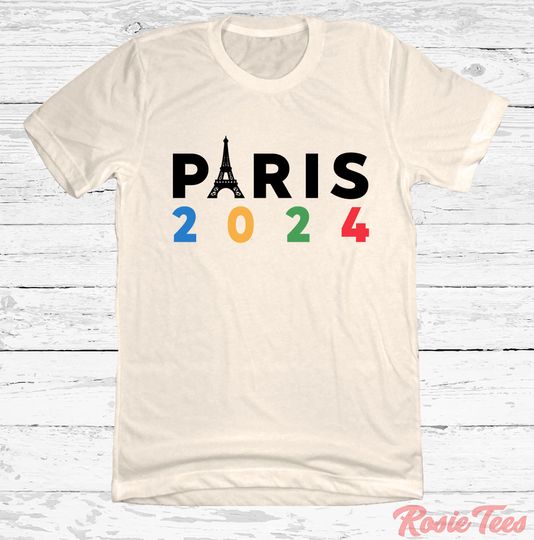 Paris 2024 Tee | Eiffel Tower T-Shirt | Tourist Souvenir Shirt | France Summer Olympics Merchandise | Europe Traveling Apparel | Rosie Tees