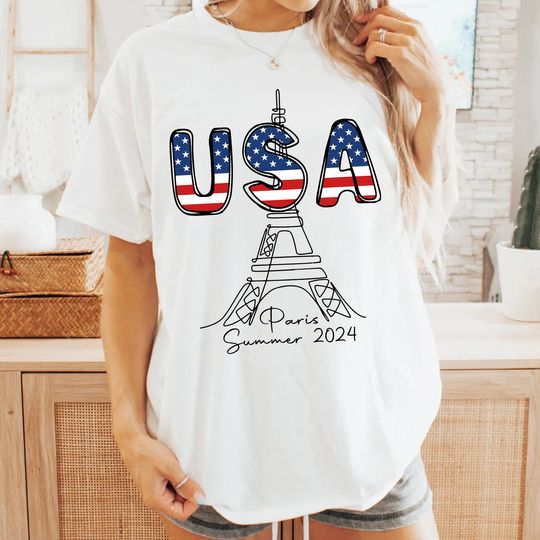 USA Eiffel Tower Shirt, USA Eiffel Tower Shirt, France Olympics Games Shirt, France Paris Shirt, Team USA Olympics Shirt, Summer 2024 Shirt