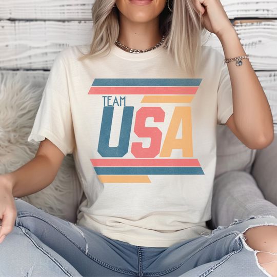 Vintage Faded USA 2024 Olympics-Inspired Comfort Colors T-shirt, Team USA T-shirt