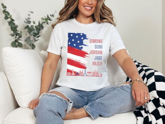 Paris Olympics 2024 Team USA Gymnastics Tshirt - Fan Shirt, Gymnastics Shirt, Team USA, Simone Biles, Suni Lee, Jordan, Jade, Hezly
