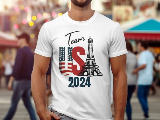 Paris 2024 Summer Games France T-Shirt PNG, USA Team Eiffel Tower Shirt PNG, Sports Event Tee, Sports Fan Gift, Commercial License