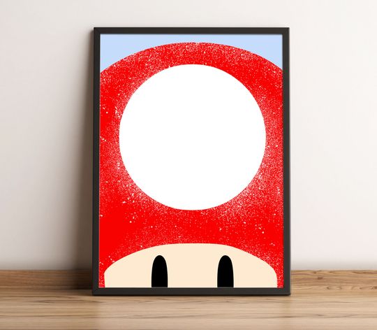 1 UP Mushroom | Toad Poster - Video Game Art Print - Gaming Gift