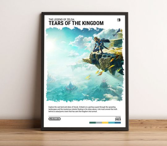 The Legend of Zelda: Tears of the Kingdom (2023) Poster - Video Game Art Print - Gaming Gift