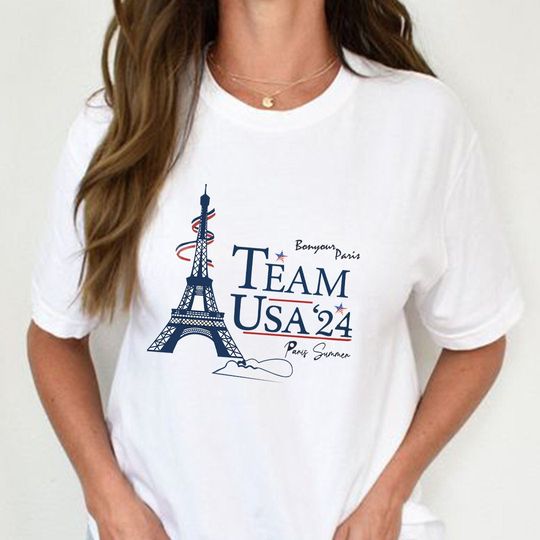 Vintage Team USA Eiffel Tower 2024 Shirt, USA group shirt, Matching Summer Paris Shirt, 4th of July, Support Team USA, Independence Day