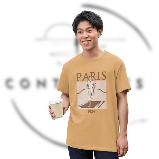 Paris 1924 Animated Nostalgic Vintage Style Summer Olympics Sports Old Fashioned Simple Runner France Reminiscent Centennial Unisex T Shirt