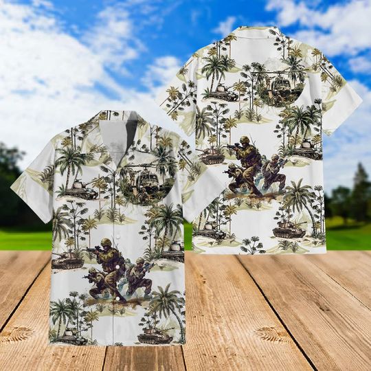 Us Veteran Hawaiian Shirt For Men, American Pride Aloha Beach Shirt, Army Veteran Summer Shirt, Tropical Vacation Shirt, Us Military Gifts
