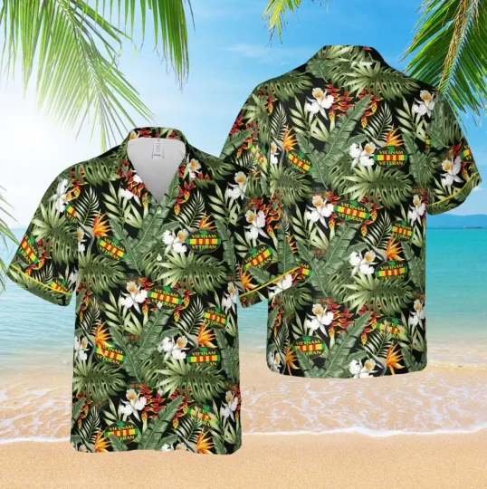 Tropical Vietnam Veteran Hawaiian Shirt Gift For Us Veteran Gift For Father