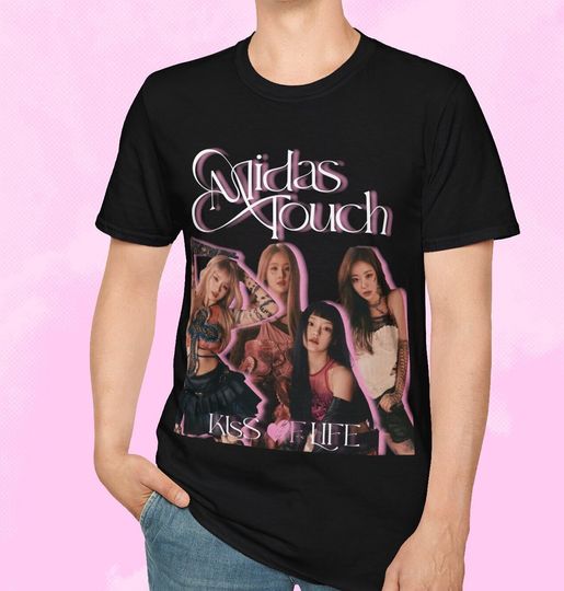 Kiss Of Life Midas Touch Album T Shirt | KIOF Merch | Retro Vintage 90s Grunge Bootleg Graphic Tee | Unisex Kpop Bias Merch