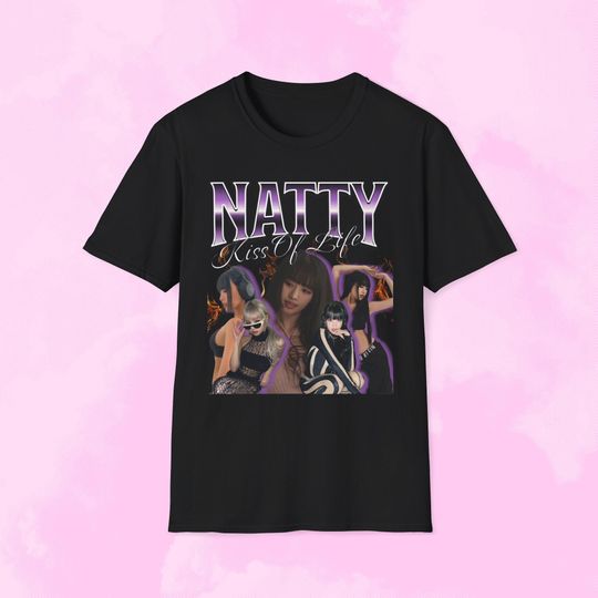 KIOF Natty Retro 90s Bootleg T Shirt | Kiss of Life Merch | Vintage Grunge Graphic Tee | Unisex Kpop Bias Merch
