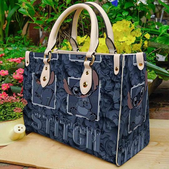 Stitch Leather HandBag,Disney Handbag,Stitch Leather Bag,Stitch Handbag,Travel handbag,Teacher Handbag, Handmade Bag