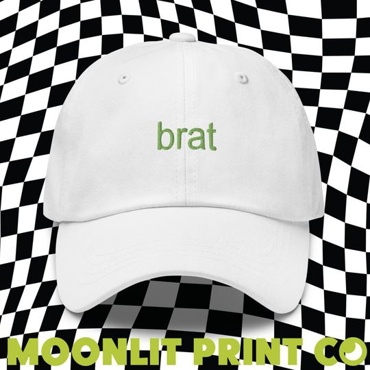 brat Embroidered Solid Color Dad Hat, brat Hat, trendy camp hat, I'm so julia