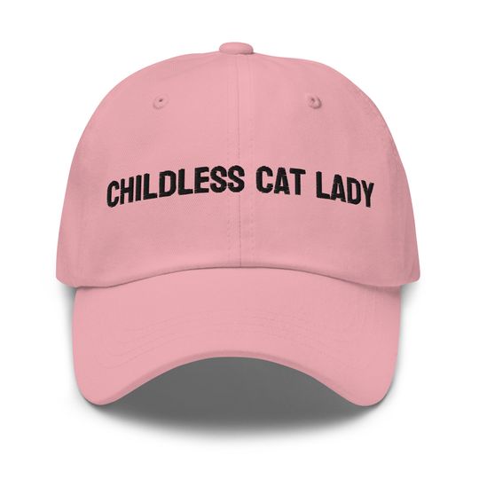 childless cat lady embroidered baseball cap