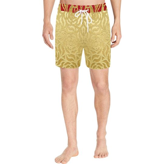 Belle Ornate Mens Mid Length Swim Shorts S-2XL | disneybound disney world bound parks disneyland beauty and beast cosplay trunks beach wear