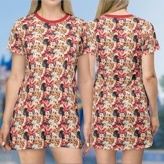 Minnie 3D T-shirt, Mickey Mouse All Over Print Shirt And Dress, Minnie Mouse Mom Daughter Dress, Mickey Mouse Cosplay Costume Tee