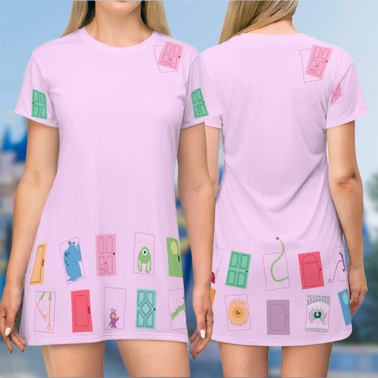 Boo 3D T-shirt, Monsters Inc All Over Print Shirt And Dress, Boo Monsters Ins Mom Daughter Dress, Boo Monsters Inc Cosplay Costume Tee