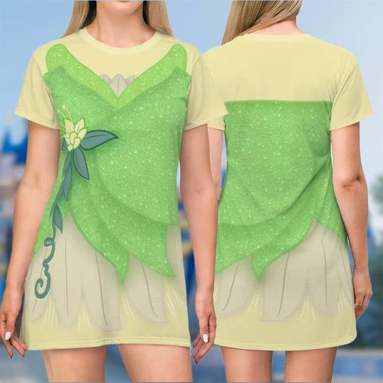 Tiana 3D T-shirt, The Princess And The Frog All Over Print Shirt And Dress, Tiana Mom Daughter Dress, Tiana Princess Cosplay Costume Tee